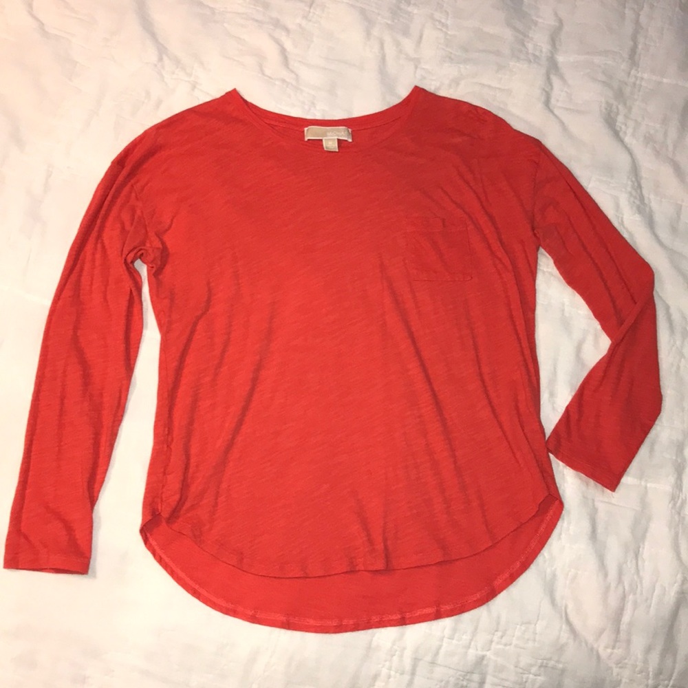 Michael Kors Long Sleeve Tee with Breast Pocket